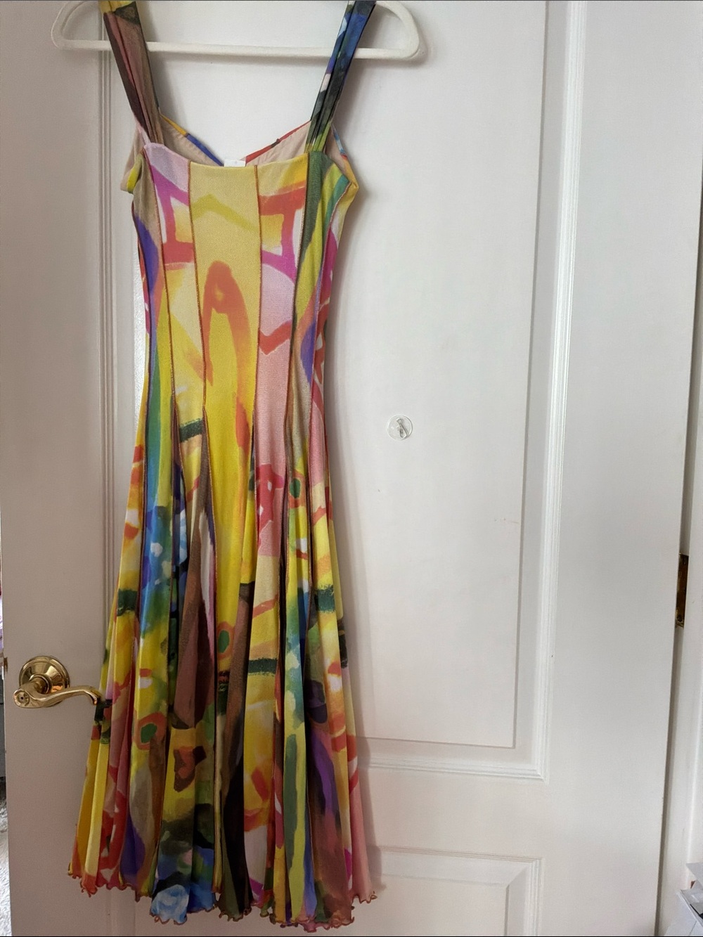 Bright Multi-Color Floral Tie-Shoulder Elana Kattan MSRP $250